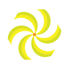 Vector illustration of a yellow banana