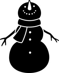 Snowman silhouette vector isolated.
Winter Christmas snowman classic character silhouette icon.
Transparent background. SVG.