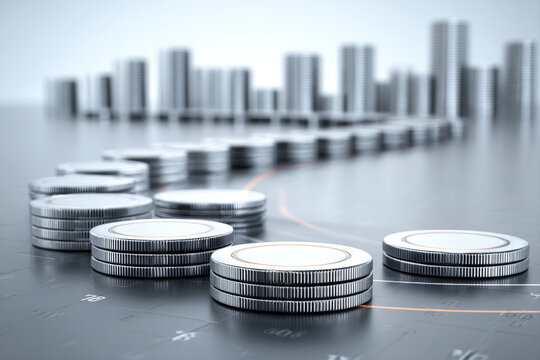 Minimalist scatter plot with glass discs, central cluster, and highlighted outlier