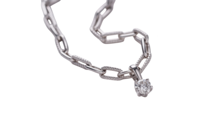 Elegant silver chain with sparkling diamond pendant necklace