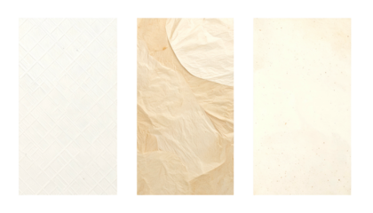Three vertically oriented rectangles with subtle texture and variations in color, side by side