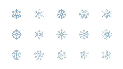 snowflakes thin line icon set such as pack of simple snowflake, snowflake, snowflake