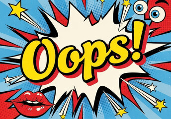 Surprised Eyes and Lips Bursting with Oops!