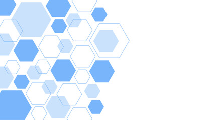 Abstract blue hexagon shape for frame illustration design