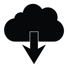 Cloud download symbol for data transfer and information access