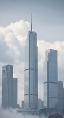 Fototapeta premium Skyscrapers against a cloudy sky