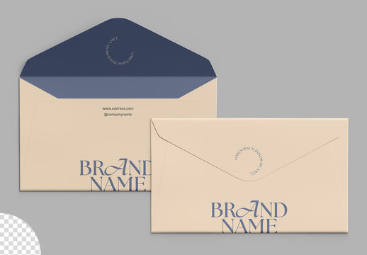 Stationery Envelope Mockup Isolated