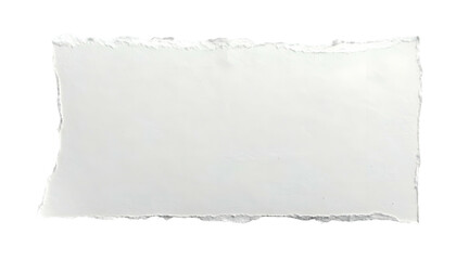 Obraz premium Isolated rectangle of torn white paper with rough edges against a stark black background
