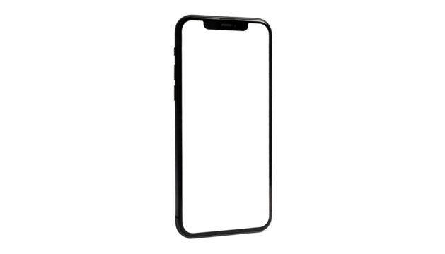 Sleek black smartphone with a nearly edge-to-edge display isolated on a dark background