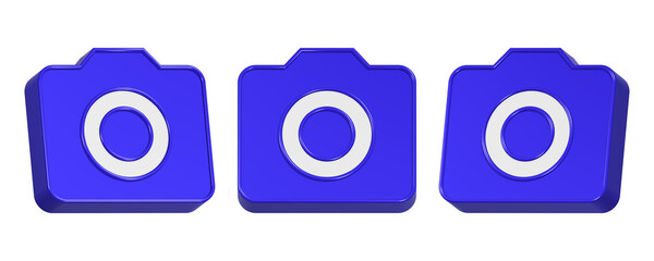 Fototapeta premium 3d rendering design of blue camera icon 