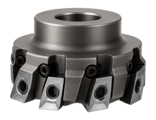 Adjustable face mill set with replaceable inserts for milling surface finishing.