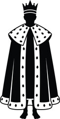 Royal Silhouette of Monarch with Crown and Ermine Robe Majesty