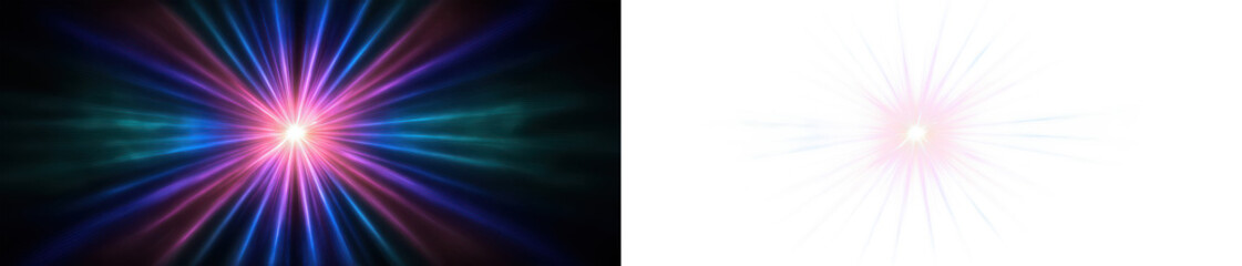 Obraz premium Vibrant Abstract Rays with Light Lines and Design Display on Black and Transparent Background, png