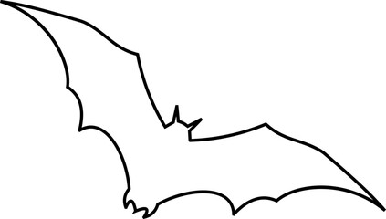 Bat icon vector illustration designed with sleek minimal lines and balanced silhouette, representing the mysterious nocturnal creature often associated with night, Halloween, mystery, and darkness.