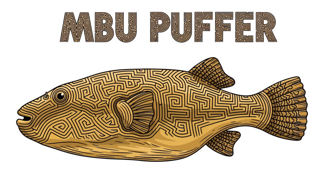 Mbu Puffer Fish Stylized Maze Design