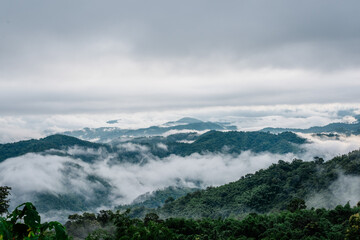 clouds over the mountains