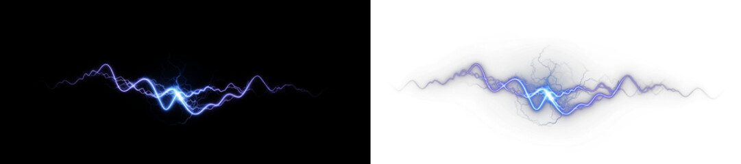 Electric wave overlay illustration featuring vibrant blue and purple colors on contrasting...