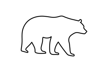 Simple Black Outline of a Walking Bear