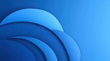 Contemporary Curve Art Deep Blue