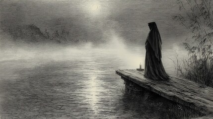 A haunting Slavic nun stands in silence, her presence bridging faith, myth, and the darker side of spirituality.