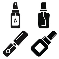 nail polish remover Line art Icon Set, Vector illustration silhouette Makeup & Beauty vector icon set