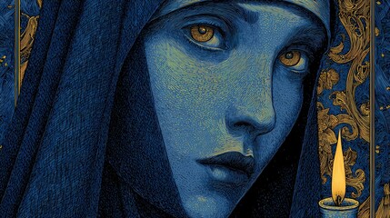 A haunting Slavic nun stands in silence, her presence bridging faith, myth, and the darker side of spirituality.