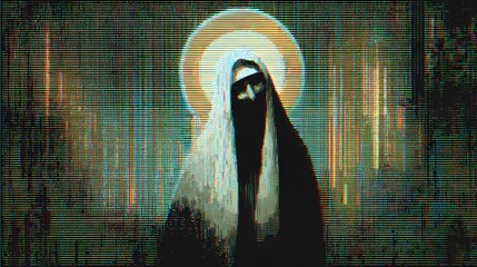 A haunting Slavic nun stands in silence, her presence bridging faith, myth, and the darker side of spirituality.