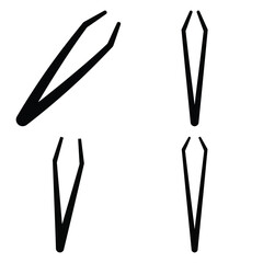 tweezers minimal flat Line art Icon Set, Vector illustration silhouette Makeup & Beauty vector icon set