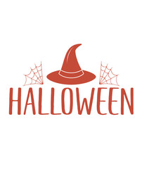 Halloween typography clip art design on plain white transparent isolated background for card, shirt, hoodie, sweatshirt, apparel, card, tag, mug, icon, poster or badge