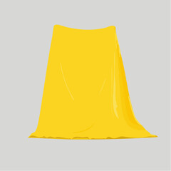 Cartoon bathroom element yellow color towel bath time in flat style vector illustration mockup for
1