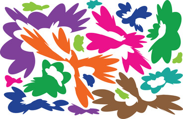 Minimalist Geometric Floral Frame Vector with Colorful Flowers and Textured Background for Stylish Art and Web Design