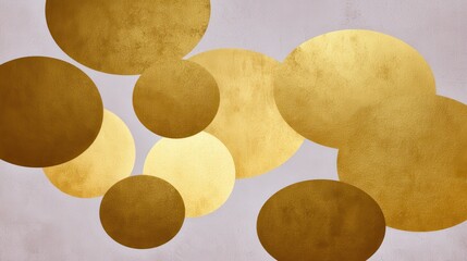 Abstract Gold Ellipses on Paper