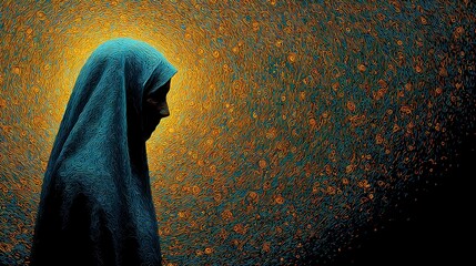 Gothic-style Slavic nun captured in dim ambience, evoking themes of devotion, solitude, and eerie grace.