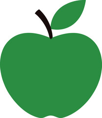 green apple with leaf
