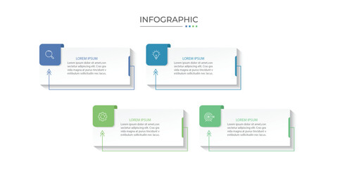 Vector Infographic label design template with icons and 4 options or steps.