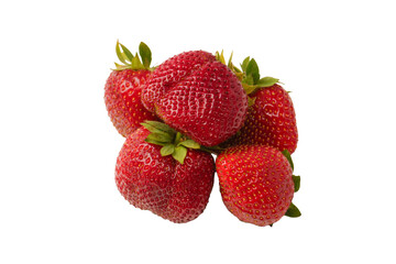 Fresh group of berries isolated on a white background.