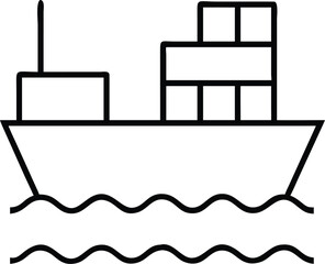 Fototapeta premium Cargo ship on waves