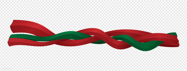 Green and red intertwined wavy 3D objects suitable for social media post template
