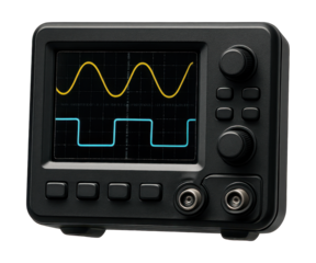 Compact dual-channel oscilloscope for convenient circuit testing anywhere.