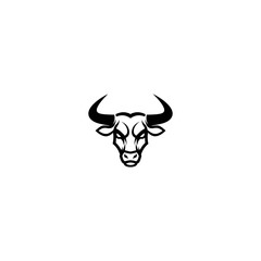 Stylized, black bull head with horns