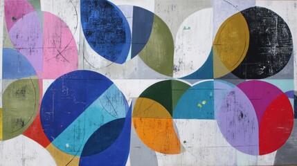 Contemporary Art Fragmented Ellipse Design