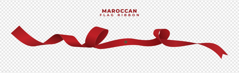 The wavy Moroccan flag with transparent background. Suitable for Moroccan Independence Day