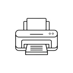 Printer line art vector icon