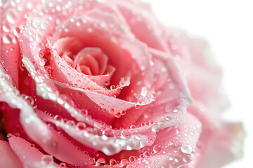 A rose with morning dew drops on delicate petals looks fresh and incredibly beautiful.