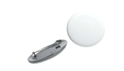 White circular disc detached from a metallic oval-shaped component on a stark black background
