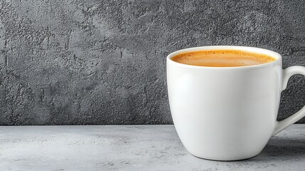 White Mug of Coffee on Gray Surface