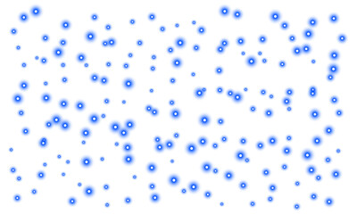 Neon glowing blue dots disco led lights forming a futuristic luminous pattern with abstract digital display and vibrant optical effect dj party on transparent background