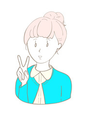 イラスト　女性　挿絵　素材