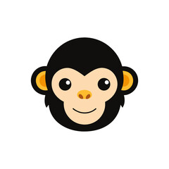 Fototapeta premium chimpanzee head icon clipart vector on transparent background