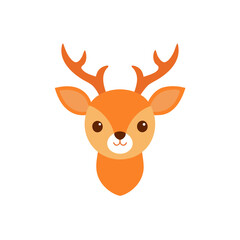 deer head icon clipart vector on transparent background